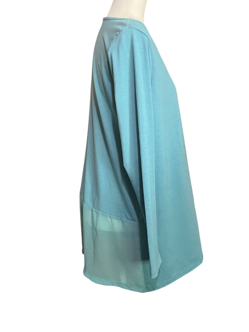 Soft Surroundings Seafoam Long Sleeve Scoop Neck Top - Picture 4 of 13